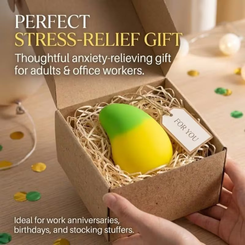 Multicolor Realistic Mango-Shaped Slow-Rising Stress Squeeze Ball – Soft Sensory Fidget & Desk Decor