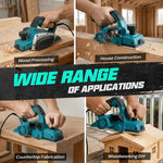Corded Electric Hand Planer - Blue, 3-1/4" Cutting Width, 1000W 15000RPM High-Speed Powerful Handheld Wood Planer, Wood Chamfer & Smoothing Tool for Carpentry, Woodworking & DIY