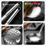 4-Piece Stainless Steel Kitchen Utensil Set – Wok Spatula, Ladle & Slotted Spoons