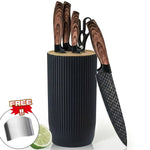 6-Piece Kitchen Knife Set with Stand & Scissors – Sharp Food Prep Cooking Tools
