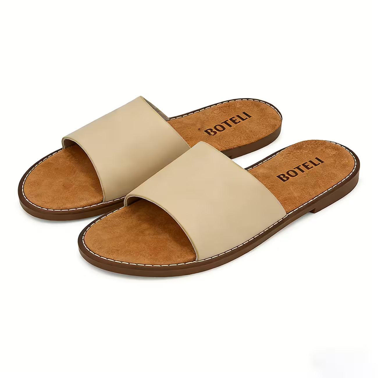Women’s Flat Slide Sandals – Cushioned Insole Non-Slip Casual Summer Shoes