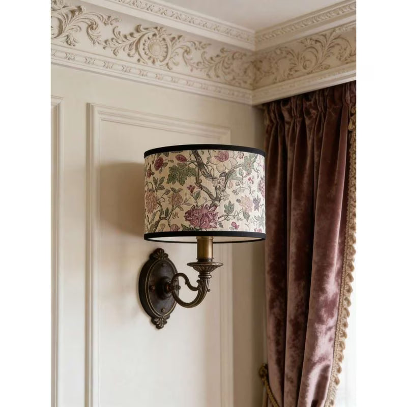 1pc Vintage Bamboo Lampshade - Apricot, Cashew Flower & Floral Plant Print, Rustic Bohemian Style, Traditional Rectangular Lamp Shade, Decorative Floor Lamp Cover for Home