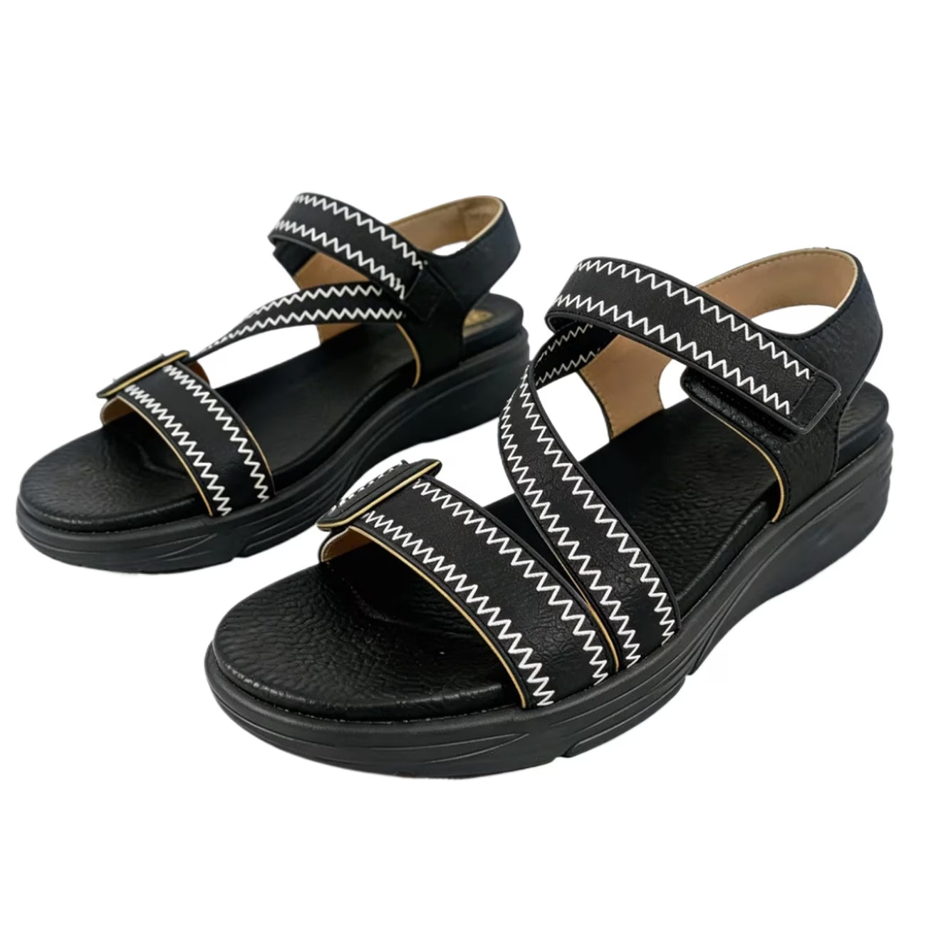 Women’s Adjustable Strap Wedge Sandals – Open-Toe Thick Platform Summer Shoes