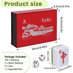 144pcs Mahjong Set - Classic Medium Mahjong Tile Set, Default Color Traditional Mahjong Game, Complete Playing Set for Travel, Family & Party Game Nights