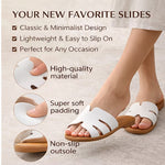 Women’s Low-Heel Slide Sandals – Cut-Out H-Strap Open-Toe Casual Shoes