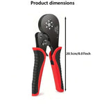 Manual Wire Crimping Tool - Black & Red, HSC8 16-6 Ring Terminal Crimper, 0.08-16mm² Wire Range, 30-5AWG, Aluminum Alloy Hand Crimping Pliers for Electrical Installation & Cable Terminals