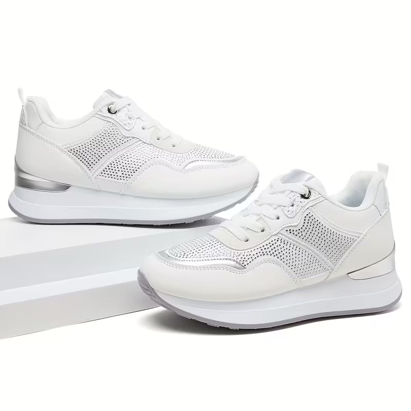 Trendy Women's Thick-Sole Sneakers – Breathable Athletic Shoes, Lightweight Casual Footwear