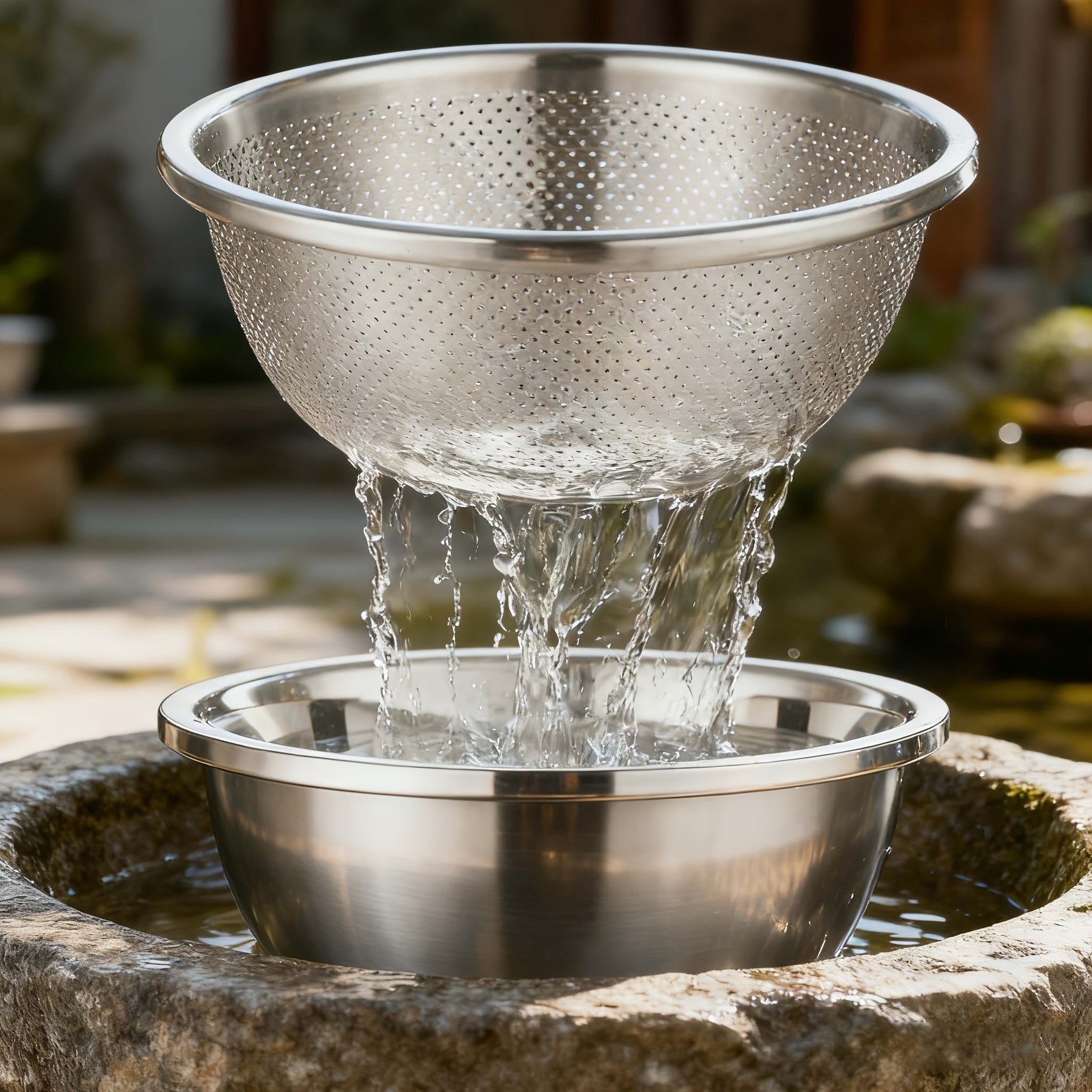 2-Piece Kitchen Colander Set – Draining Baskets & Mesh Sieves for Fruits and Vegetables