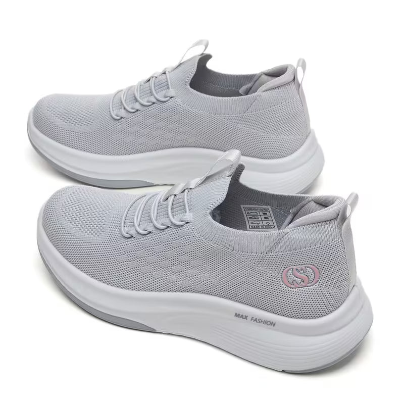 Women's Knit Mesh Platform Sneakers – Lightweight, Cushioned Wedge, Breathable Walking Shoes