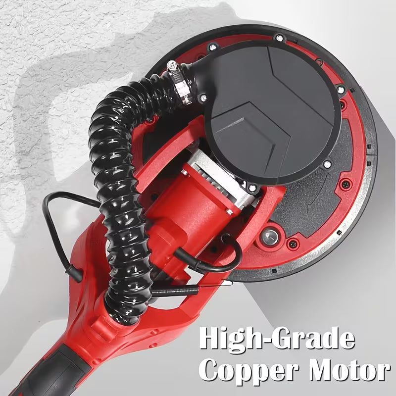 800W Drywall Sander - Red/Black, Electric Drywall Sander with Vacuum Dust Collection, LED Light, Variable Speed 800-1800RPM, Foldable & Extendable Handle, 50pcs Sandpaper Set