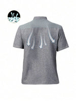 Men’s Short-Sleeve Breathable Gray Chef Jacket in Grey (Size: AE XXS) – Neck Button-Front Summer Mesh Uniform
