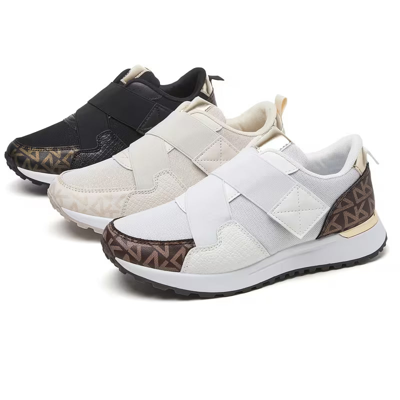 Desai Women's Color-Block Slip-On Sneakers – Breathable Mesh, Soft Sole, Casual Walking Shoes