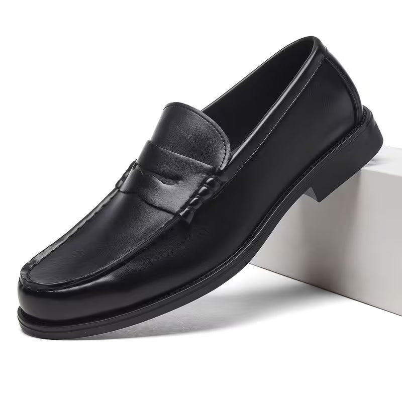 Men's Classic Slip-On Business Loafers – Dark Brown & Black