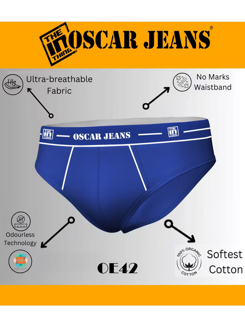 Pack Premium 100% Cotton Men's Underwear Briefs - Black, Maroon & Blue, Super Combed Soft Anti-Odor, No-Marks Elastic Waistband