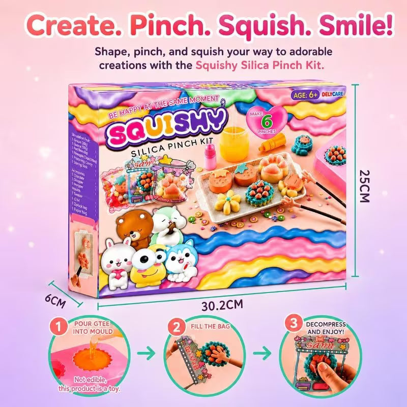 Bright Pink DIY Squishy Toy Making Kit for Kids - Create Your Own Sensory Fidget Toy, Creative Craft Activity Set, Stress Relief Squishy Kit, Fun Gift for Boys & Girls, Classroom Prizes & Party Favors