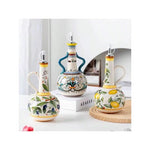 Ceramic Olive Oil & Vinegar Dispenser – Decorative Round Kitchen Bottle
