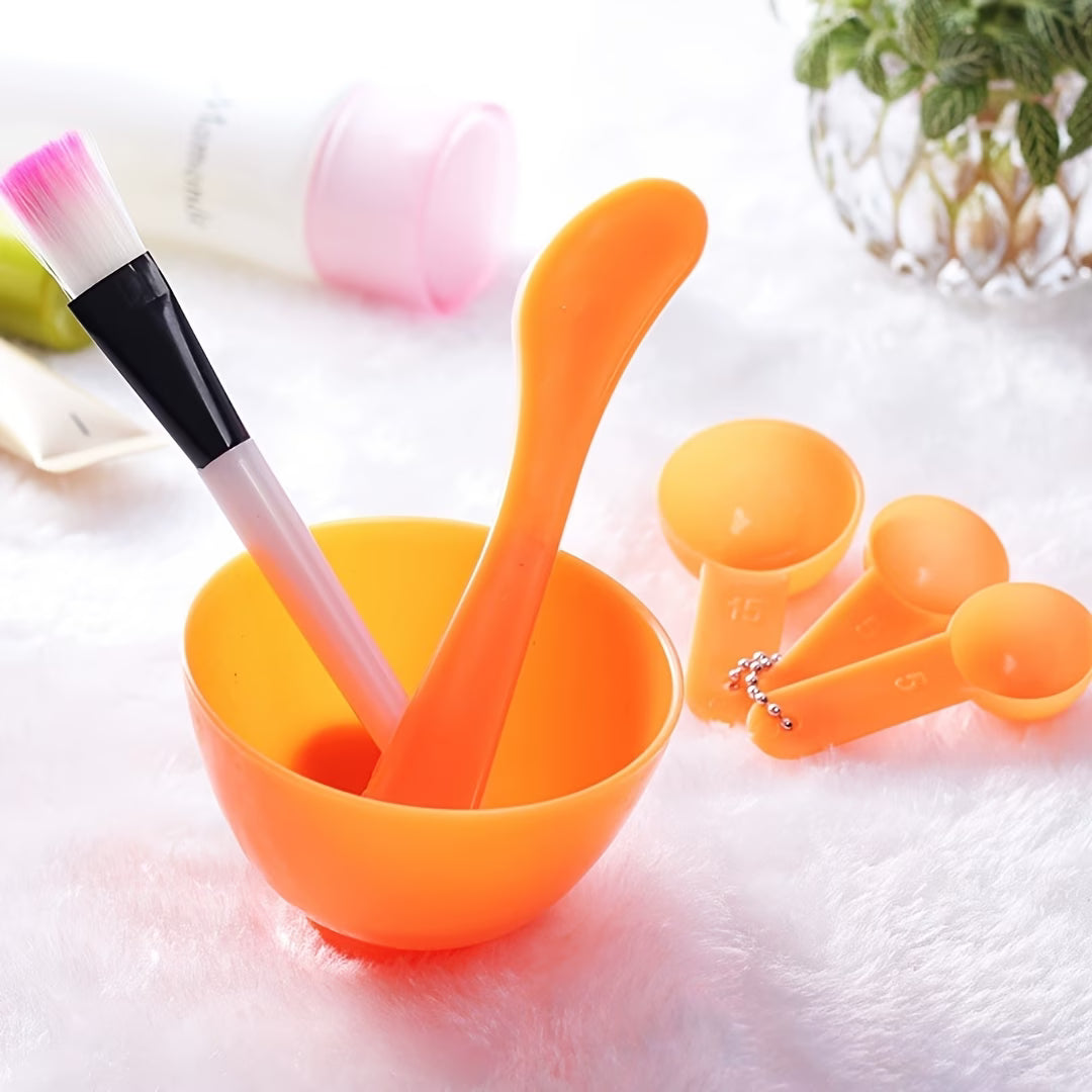 7-Piece DIY Face Mask Mixing Tool Set – Bowl, Brush, Stick & Measuring Spoons
