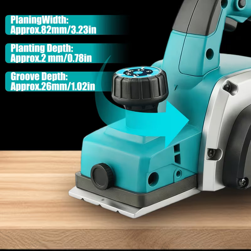 Corded Electric Hand Planer - Blue, 3-1/4" Cutting Width, 1000W 15000RPM High-Speed Powerful Handheld Wood Planer, Wood Chamfer & Smoothing Tool for Carpentry, Woodworking & DIY