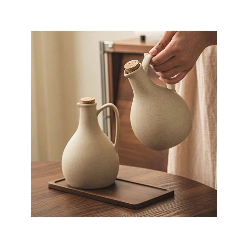 550ml Thick Ceramic Oil & Sauce Dispenser Bottle
