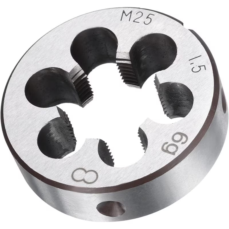 1pc M25 x 1.5 Metric Adjustable Thread Die - Steel Round Die, Right-Hand Threading Tool, External Thread Repair, Correcting & Cleaning Tool for Metal & Plastic