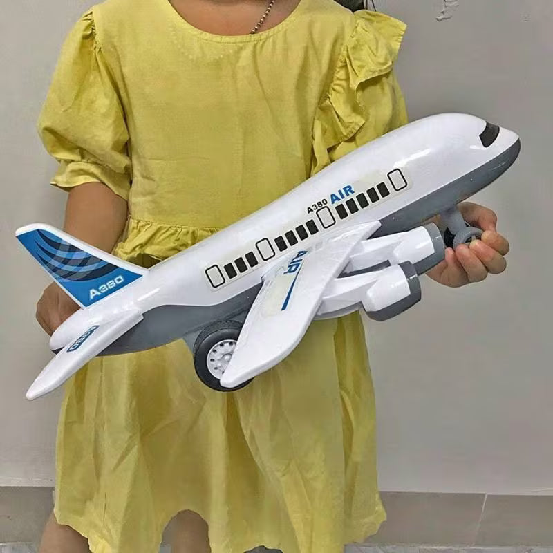 Large Scale Self-Propelled Passenger Airplane Model Kit - White Large Airplane Toy for Self-Assembly, Educational Aircraft Building Kit, Creative DIY Model Toy, Christmas & New Year Gift for Children