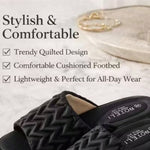 Women’s Quilted Platform Slide Sandals – Open-Toe Wedge Summer Shoes