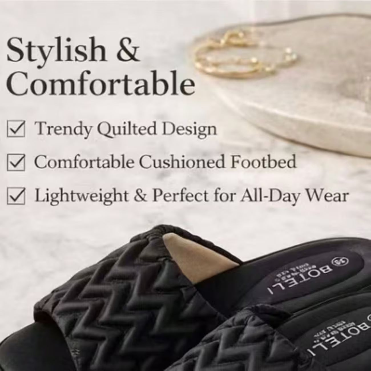 Women’s Quilted Platform Slide Sandals – Open-Toe Wedge Summer Shoes