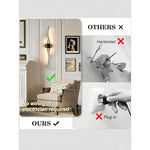 Rechargeable Mirror Wall Lights - Black, 2pcs 40cm Modern Wall Lamps with Remote Control, Wireless USB Powered LED Lighting, Luxury Home Decor for Bathroom, Living Room, Hallway, Dining Room & Cabinet