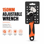 6-Inch Adjustable Wrench – Silver, 150mm Chrome Steel Spanner with Non-Slip Soft Grip Handle for Plumbing, Automotive Repair, Home Maintenance & DIY Projects