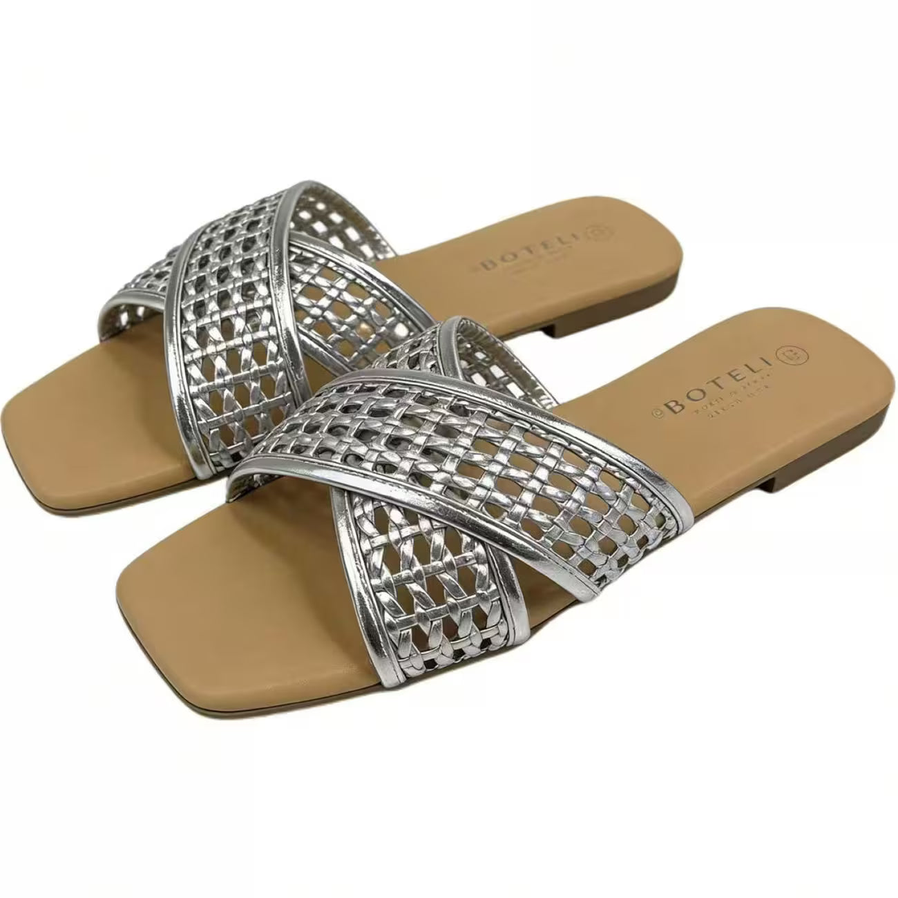 Women’s Crisscross Braided Square-Toe Sandals – Lightweight Summer Beach Shoes