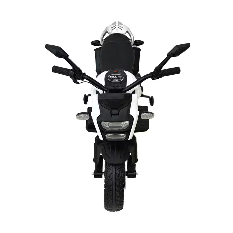 VLRA BIKE Electric Toy Motorcycle for Kids - White Battery Powered Ride-On Motorcycle with Training Wheels, Electric Drive, Kids Riding Toy for Ages 3-6, Outdoor Play Vehicle