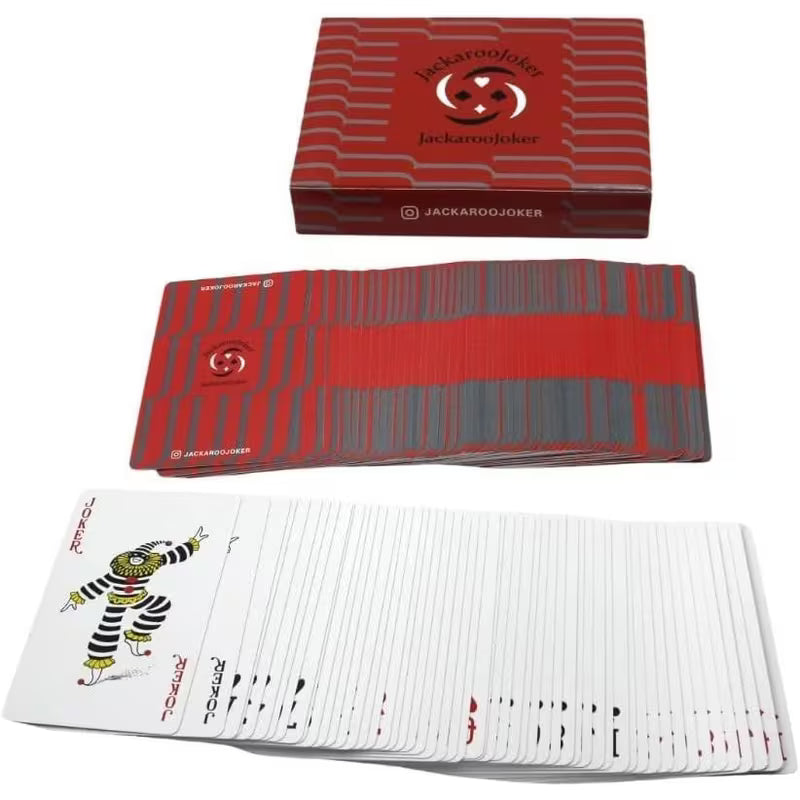 JackarooJoker Standard Poker Size Playing Cards - Black Twin Pack, 100% Plastic Waterproof & Durable Decks, 2 Decks for Poker, Blackjack, Rummy & Family Card Games