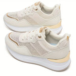 Trendy Women's Thick-Sole Sneakers – Breathable Athletic Shoes, Lightweight Casual Footwear