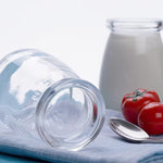 LUXORAQ 6-Piece Glass Yogurt Jars – 100ml Reusable Containers with Lids