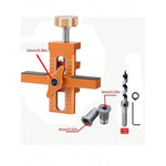 2-in-1 Cabinet Door Installation Template (Orange) - Aluminum Alloy Quick Mounting Jig with 7-40mm Range, Precision Woodworking Positioning Tool Set
