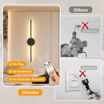 2pcs Rechargeable Wall Lamps - Black, 50cm LED Wireless Wall Sconces, Dimmable Light with Rechargeable Battery, Crystal Design, USB Powered, Modern Wall Lighting for Bedroom, Living Room & Hallway