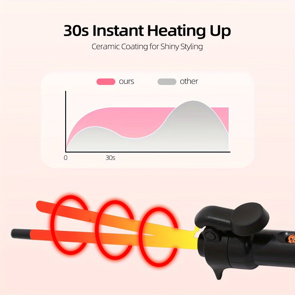 Deep Wave Hair Curler with LCD Screen, 45W