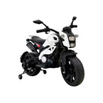 VLRA BIKE Electric Toy Motorcycle for Kids - White Battery Powered Ride-On Motorcycle with Training Wheels, Electric Drive, Kids Riding Toy for Ages 3-6, Outdoor Play Vehicle