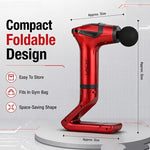Portable Foldable Muscle Massage Gun – Red/Grey