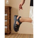 Women’s Woven Platform Sandals – Retro Casual Lightweight Summer Shoes