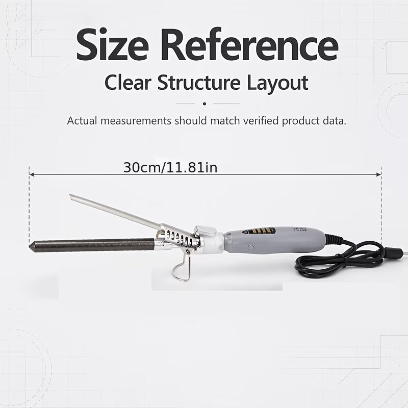 Professional Curling Wand, Ceramic Barrel, Anti-Scald Tip – Gray White