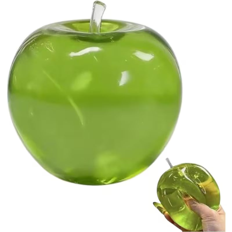 Green Real Touch Silicone Gel Apple Stress Ball – Slow-Rising Anxiety Relief & Aesthetic Desk Decor