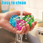 Blue & Multicolor 4-Pack Cube of Ice Stress Balls – Soft Seashell Dough Fidget Toys for Relaxation
