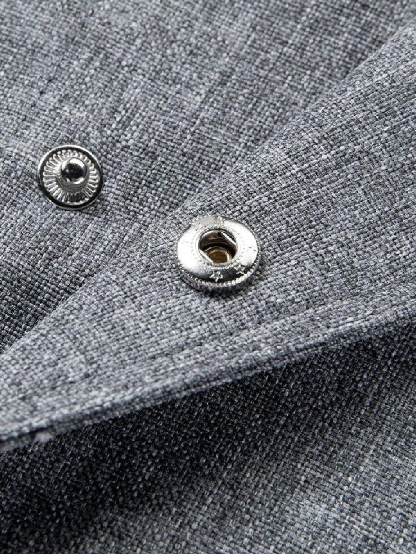 Men’s Short-Sleeve Breathable Gray Chef Jacket in Grey (Size: AE XXS) – Neck Button-Front Summer Mesh Uniform