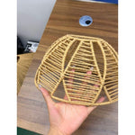 1pc Bohemian Handwoven Light Shade - Half-Circle Clip, Handmade Woven Plastic Dome Replacement Shade, Traditional Pendant Light Cover for Wall & Ceiling Fixtures, Home Decor for Living Room, Bedroom & Dining Room