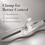 Professional Curling Wand, Ceramic Barrel, Anti-Scald Tip – Gray White