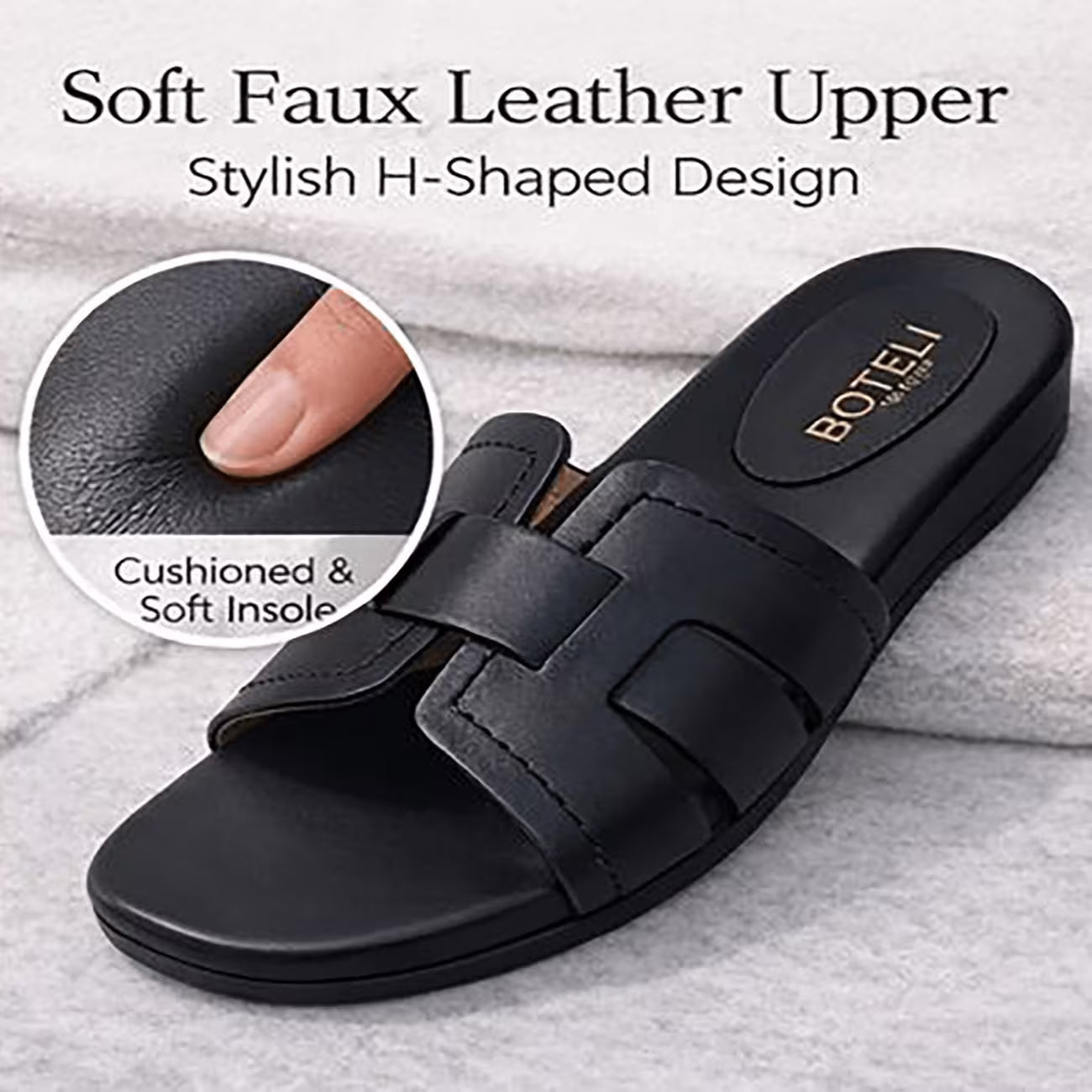 Women’s H-Strap Flat Slide Sandals – Lightweight Open-Toe Summer Shoes