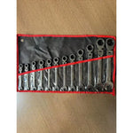 12PCS Reversible Combination Wrench Set – Silver & Black, 8–19mm Aluminum Alloy Hand Wrenches with Durable Design for Automotive, Workshop, Repair & DIY Use