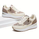 Women's Fashionable Casual Sneakers – Breathable Mesh, Soft Sole, Raised Platform