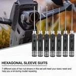 7pcs Hex Screwdriver Set - Black, 0.9mm, 1.27mm, 1.3mm, 1.5mm, 2.0mm, 2.5mm & 3.0mm Precision Hex Tools, Aluminum Alloy Handle, RC Model Repair Kit for Cars, Boats, Helicopters & Drones